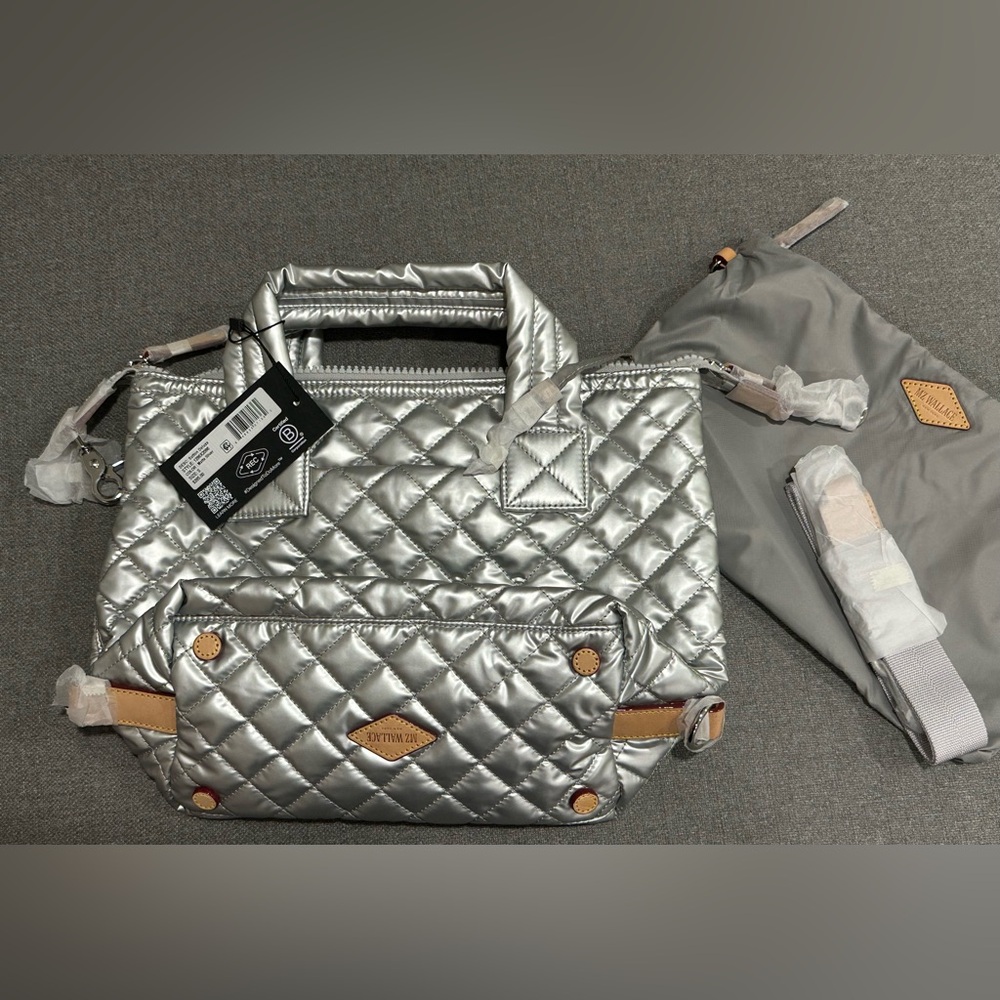 MZ Wallace Small Sutton Deluxe, Matte Silver, NWT, lightweight - Picture 3 of 9